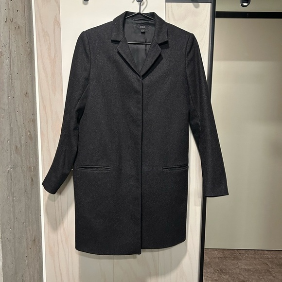 $395 COS Wool Cashmere Coat size 6 charcoal grey excellent condition - Picture 1 of 12